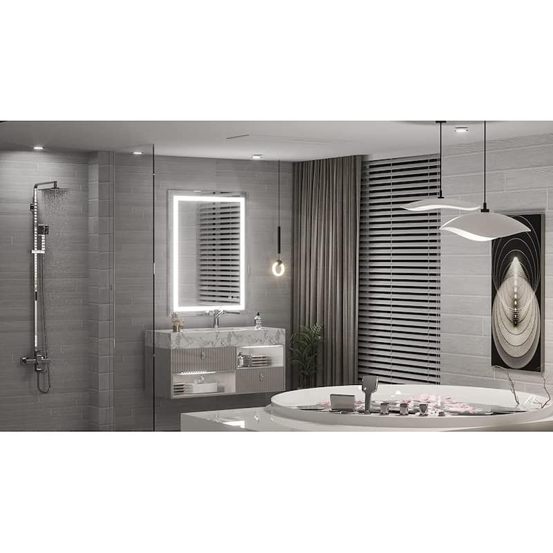 TETOTE LED Bathroom Vanity Wall Mirror, Dimmable and Anti-Fog