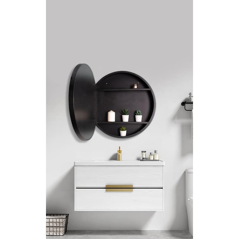 24x24 inch Framed Wall mount Bathroom Medicine Cabinet with Mirror