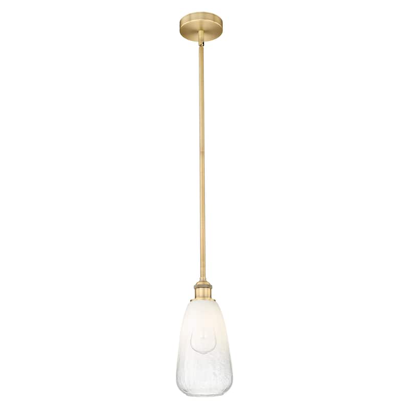 Innovations Lighting Endless Possibilities Edison - Brookhaven Almond - 1 Light 6" Stem Hung Mini Pendant - Brushed Brass/Opal