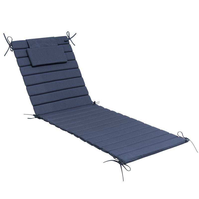 Pellebant Outdoor Chaise Lounge Cushions Patio Lounger Pad with Straps - 1PC-79.9'' - NavyBlue