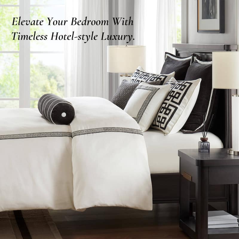 Madison Park Signature Jarvis Embroidery Oversized Duvet Style Comforter Set