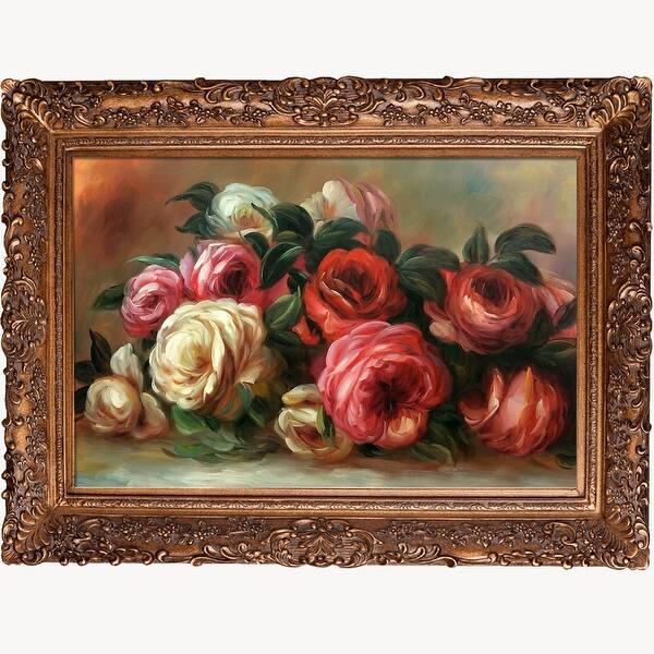 Discarded White Roses Discarded Roses by Pierre Auguste Renoir Framed Hand Painted Oil on ...