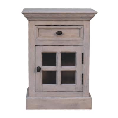 Artisan Furniture Solid Wood Glazed Stone Nightstand