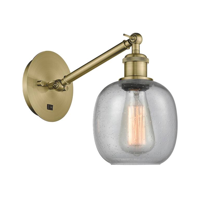 Innovations Lighting 317-1W-13-6 Belfast Sconce Belfast 13" Tall Wall - Antique Brass / Seedy
