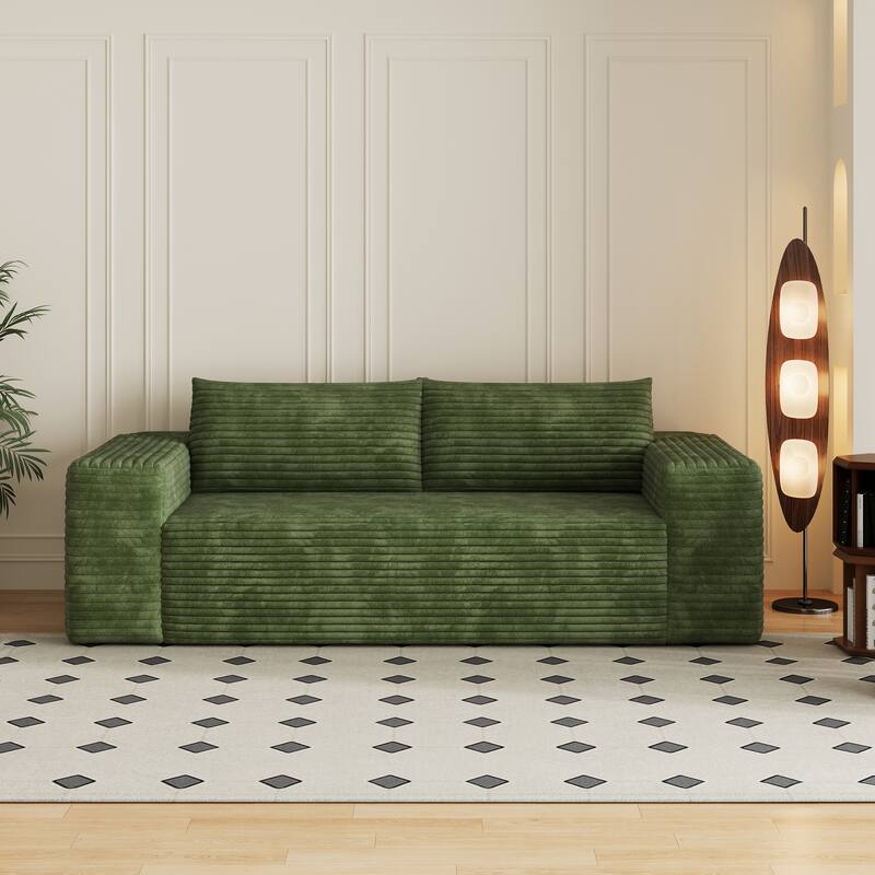 78.8" Corduroy Loveseat Sofa - Deep Seat, No Assembly Required, for Living Room, Bedroom, Apartment
