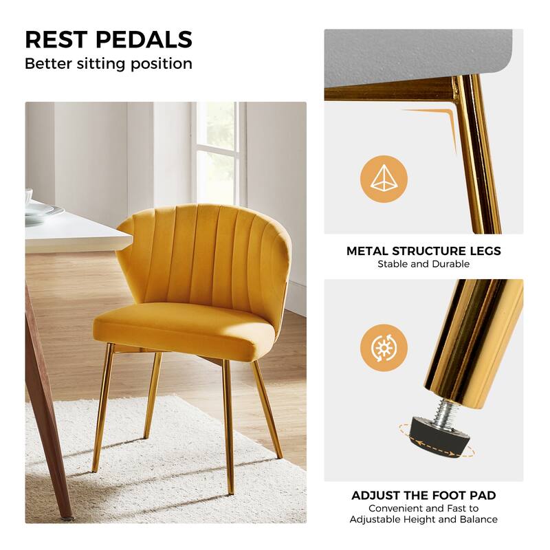 Luna Modern Glam Upholstered Tufted Back Side Accent Dining Chair with Small Base by HULALA HOME