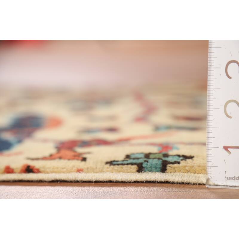 Animals Design Kazak Oriental Foyer Rug Hand-Knotted Wool Carpet - 2'0" x 3'0"