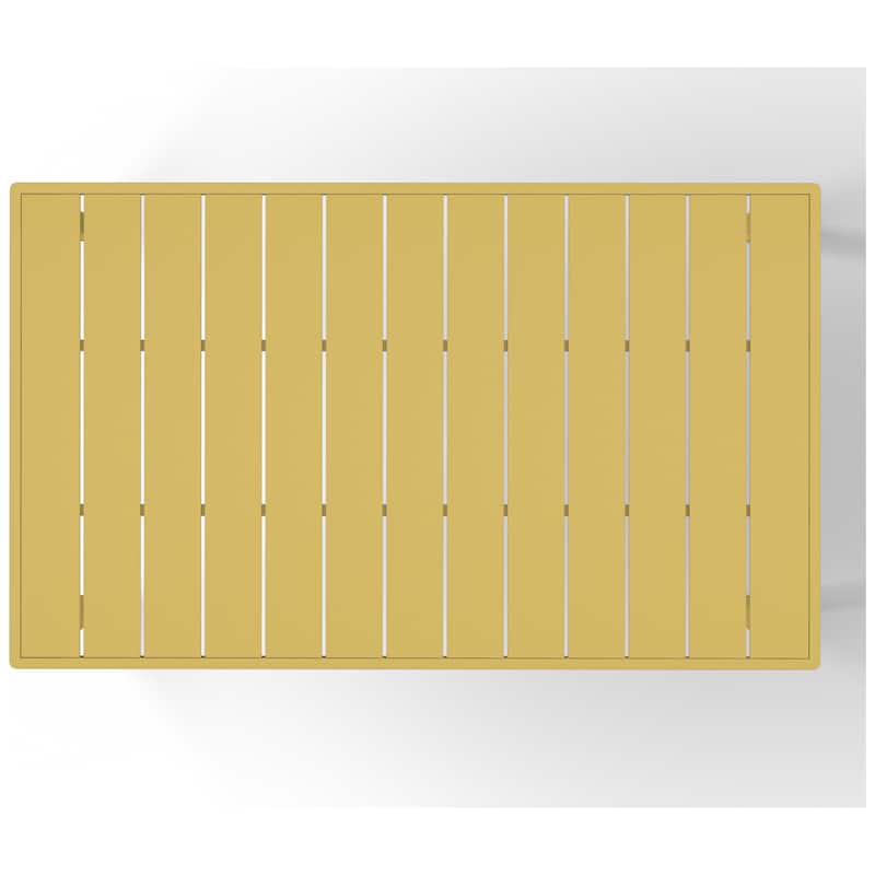 Frond and Form 59 Inch By 35.4 Inch Outdoor Steel Rectangular Dining Table