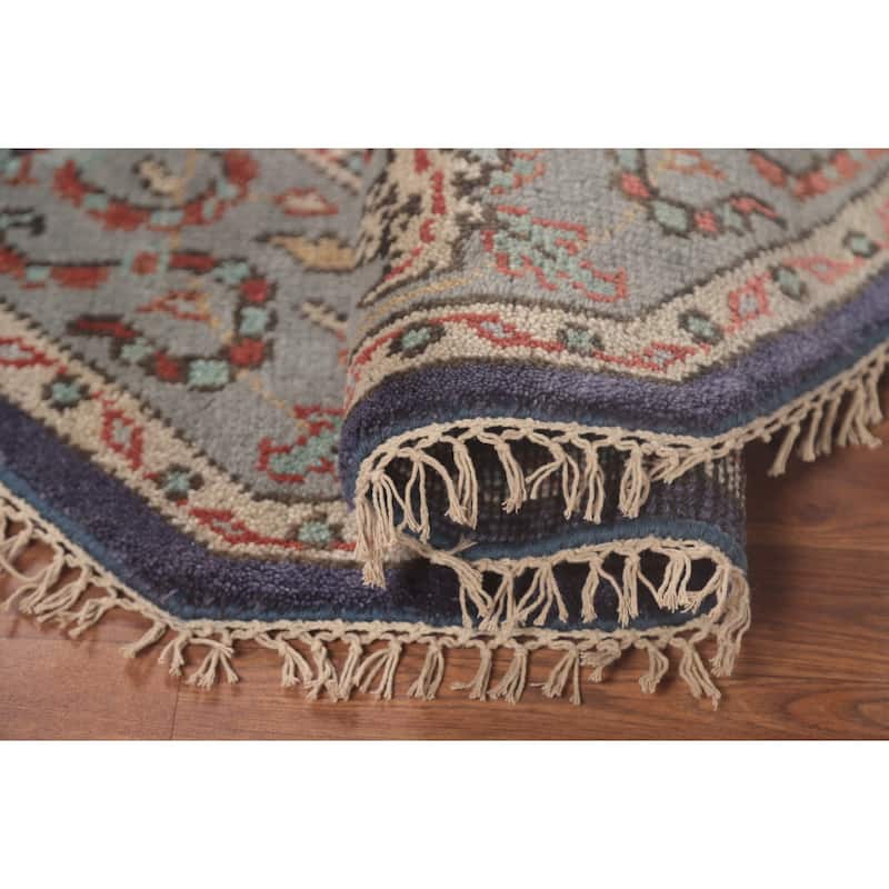 Blue Heriz Serapi Oriental Octagon Area Rug Wool Carpet - 6'0"x 5'11"