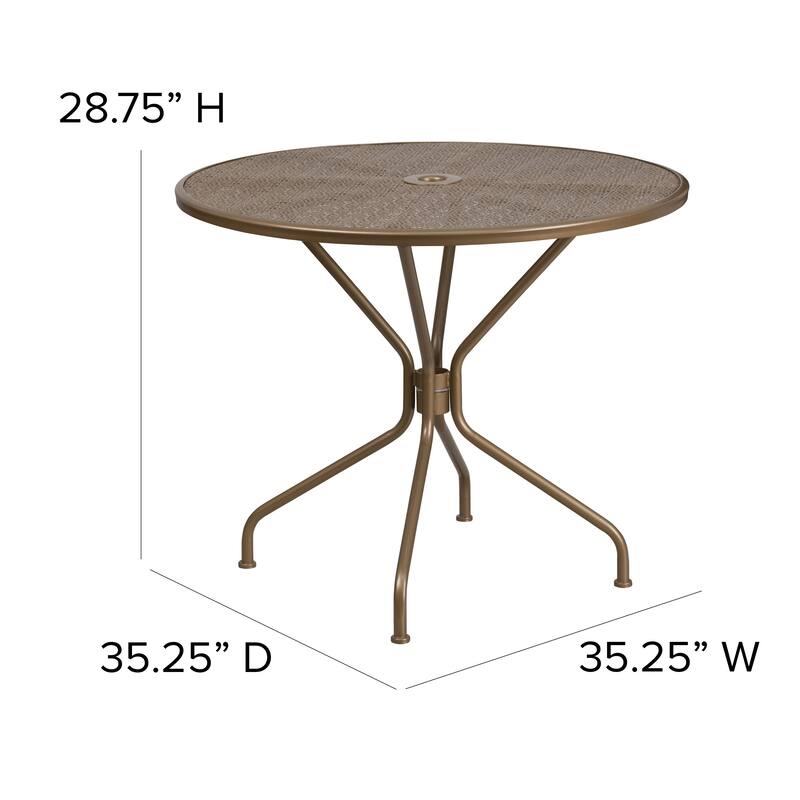 35.25'' Round Indoor-Outdoor Steel Patio Table - 32.5"