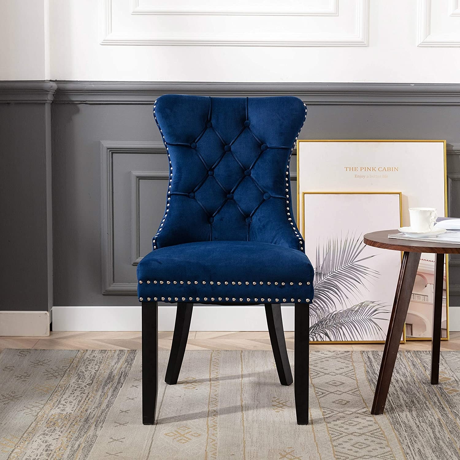 High back velvet dining chairs deals