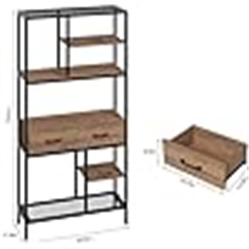 Tall Bookcase with Storage - 11.8"D x 35.4"W x 70.9"H