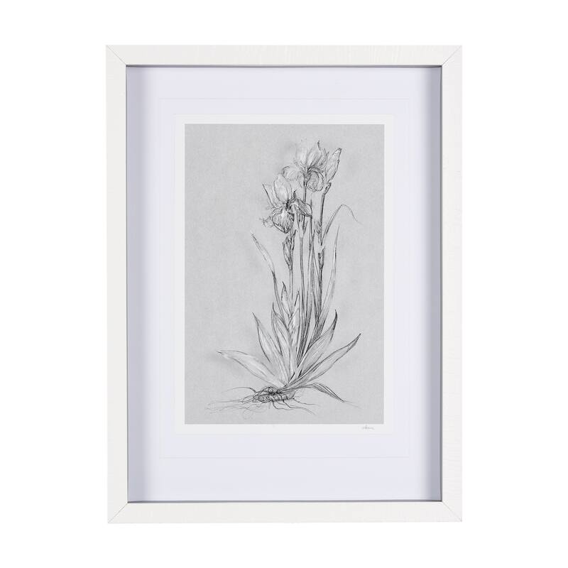 Botanical Sketches IV (Grey) Framed Art Print