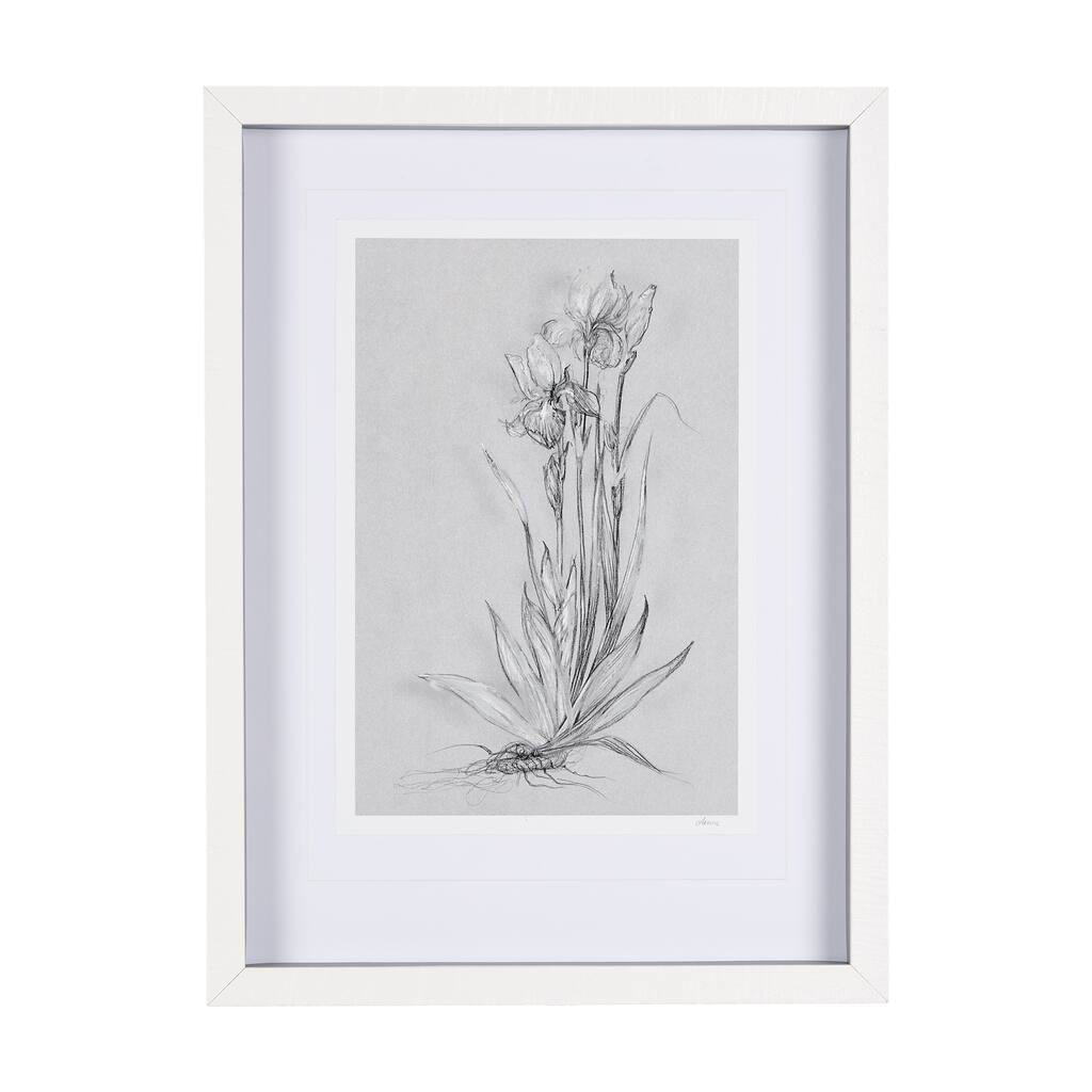 Botanical Sketches IV (Grey) Framed Art Print