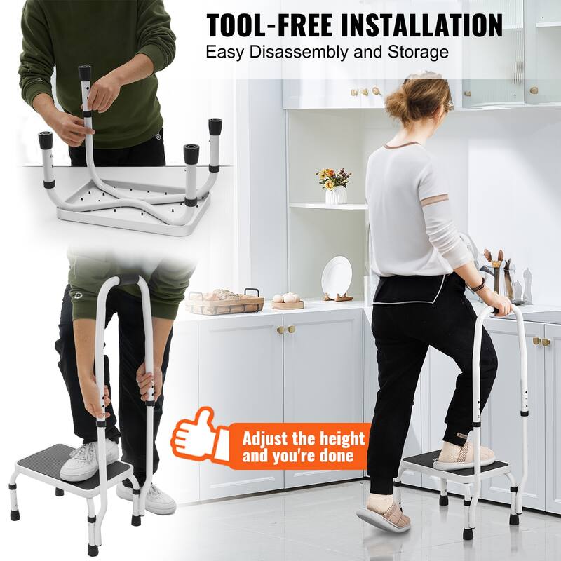 Step Stool Non-Slip Sturdy Step Ladders for Office, RVs, Pets, Bathrooms,Bedrooms