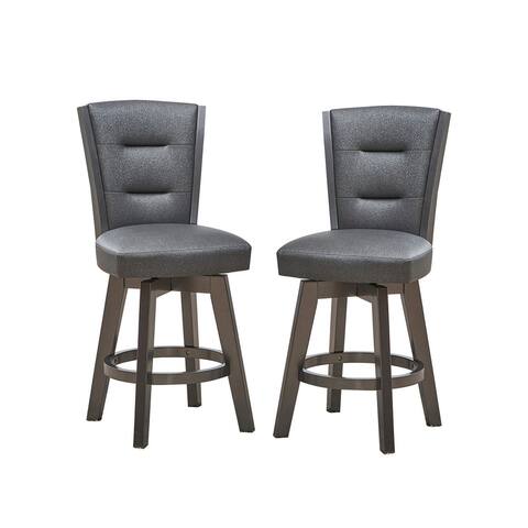 Glitter Grey Faux Leather Bar Chairs, Set of 2