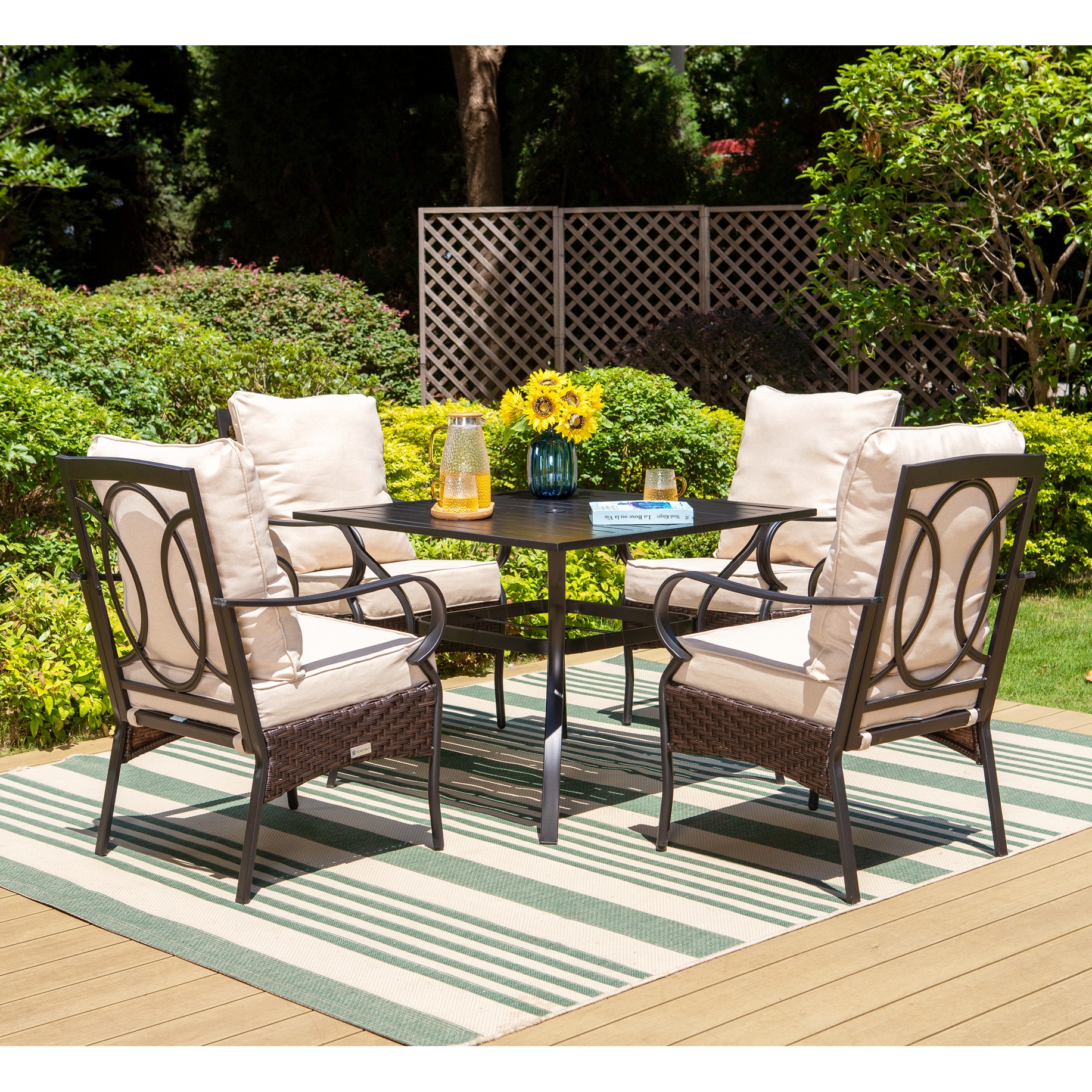Mainstays 5 piece clearance wicker folding dining set