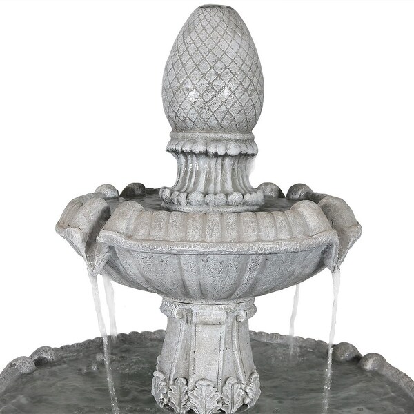 Sunnydaze 3-Tier Gothic Finial Outdoor Garden Water Fountain - 73
