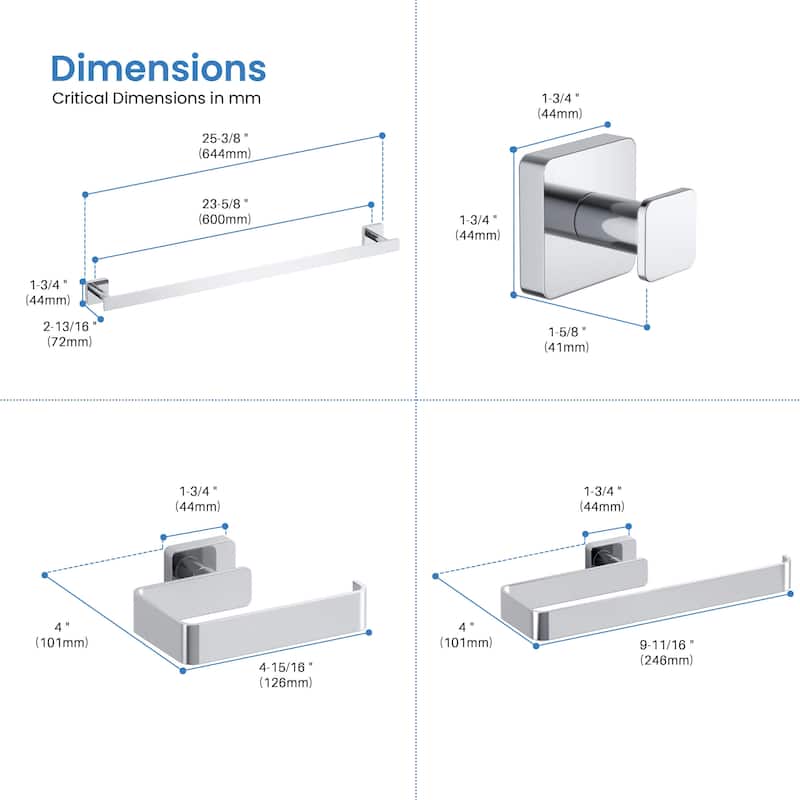 Blaze 5 Piece Bathroom Hardware Set