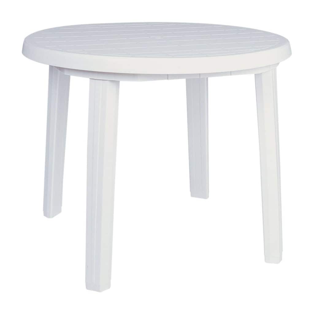 35.5" White Round Outdoor Patio Dining Table
