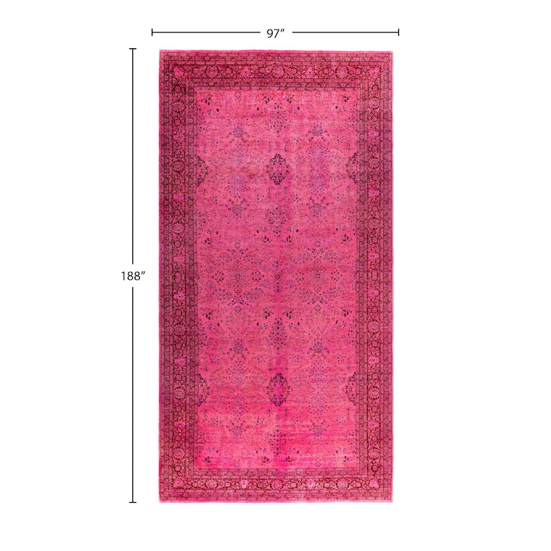 Overdyed One-of-a-Kind Hand-Knotted Area Rug - Pink - 8' 1" x 15' 8"