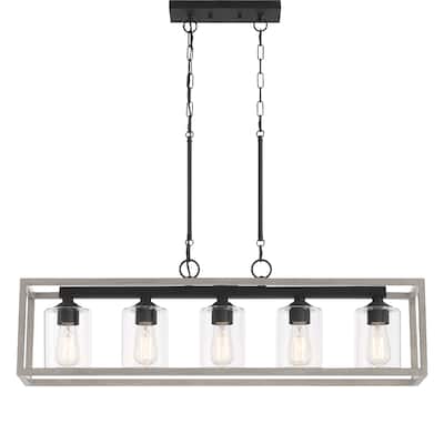 Farmhouse 5-light Rectangle Linear Chandelier - 8