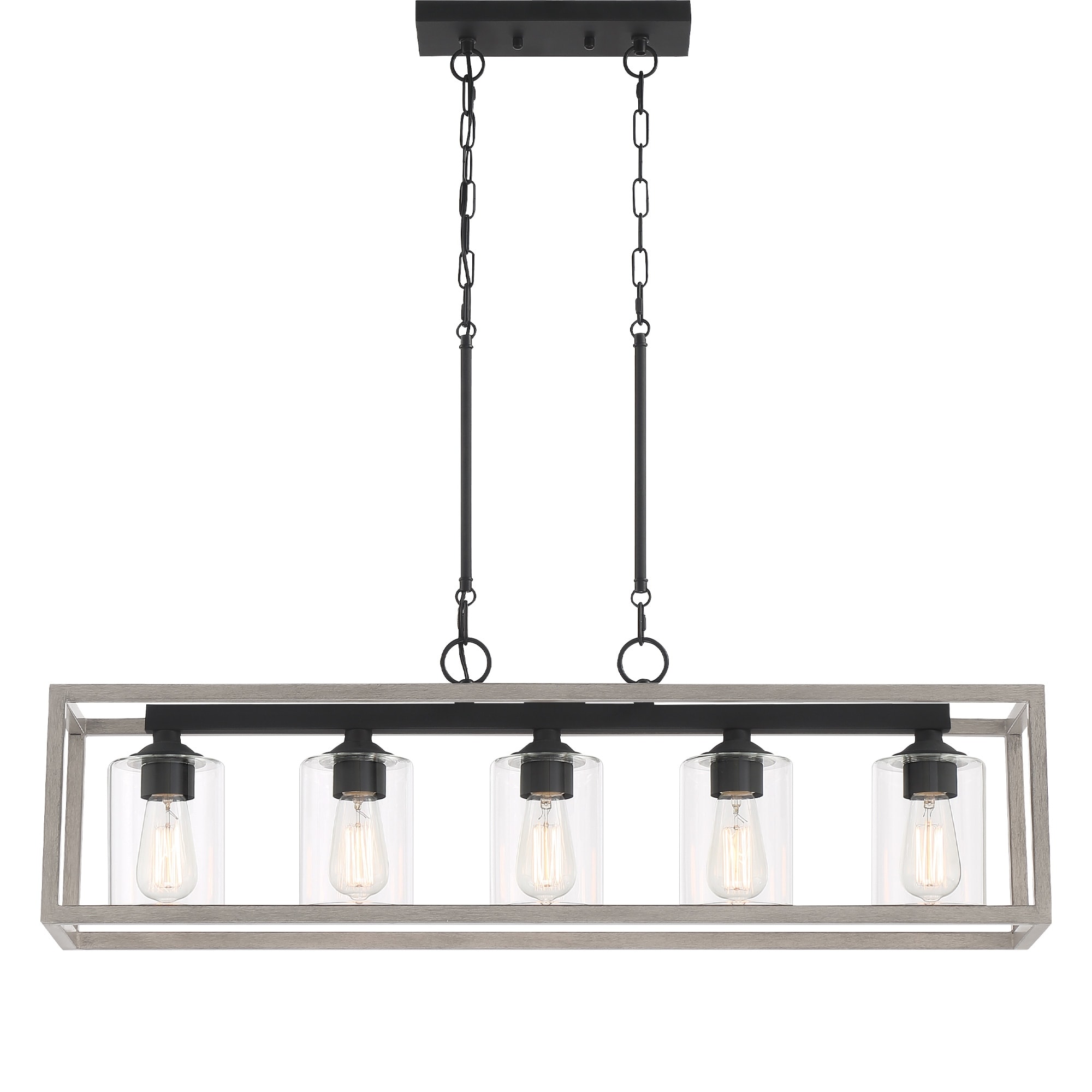 Acroma Farmhouse 5-light Rectangle Linear Chandelier - 8