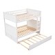 preview thumbnail 8 of 7, Full over Full Bunk Bed with Twin Trundle and Safety Rails