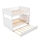 preview thumbnail 8 of 16, Full over Full Wood Bunk Bed with Twin Size Trundle and Guardrails