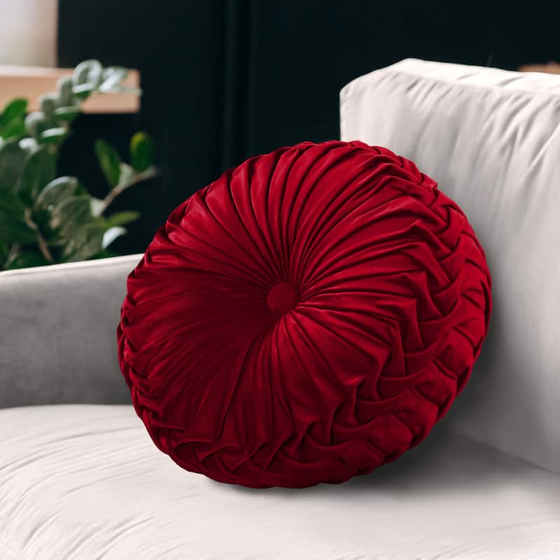 Gianny 18" Round Pleated Pillow