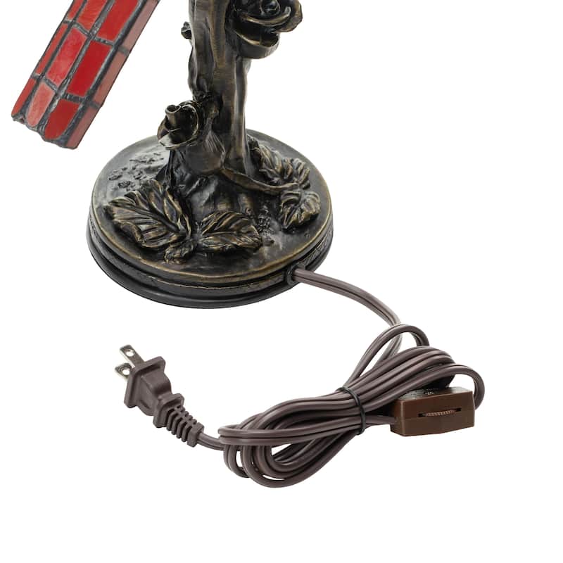 River of Goods Red Stained Glass 13-inch Cardinal Accent Lamp - 8"L x 4.5"W x 13.5"H