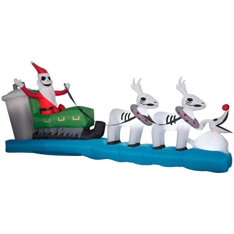 Airblown-Jack Skellington Sleigh Scene-Colossal-Disney