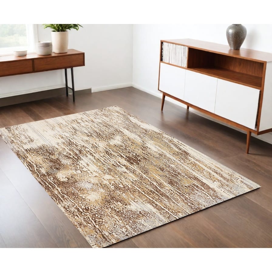 Vina Abstract Area Rug By HomeRoots - 4' x 6'