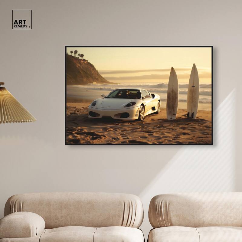 Sunset Beach Drive Canvas by Art Remedy