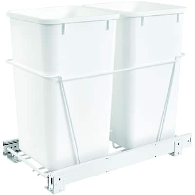 Rev-A-Shelf RV Series Bottom Mount Double Bin Trash Can with