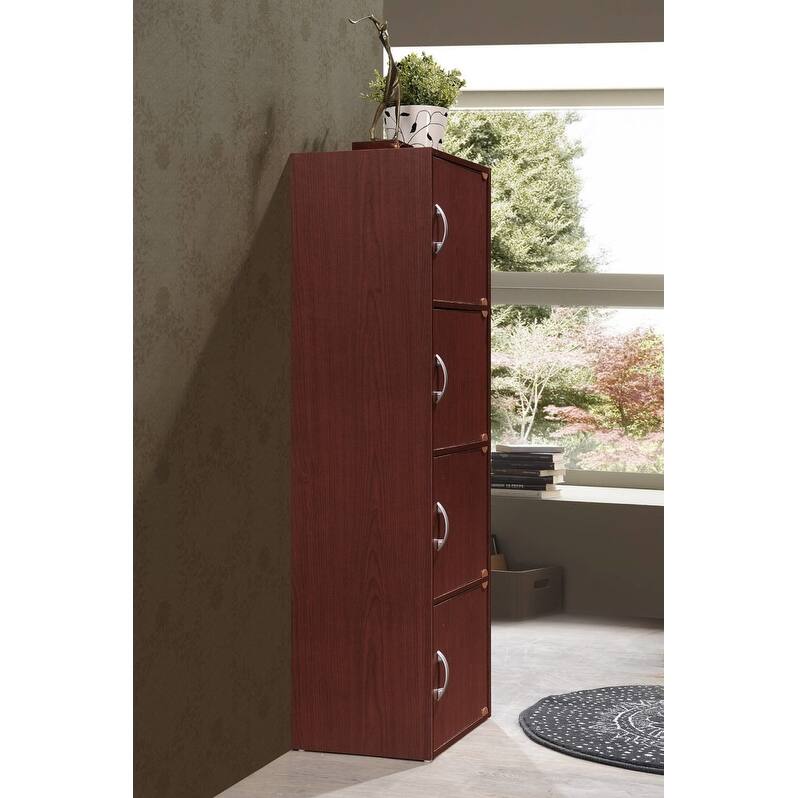Hodedah 4-Shelf, 4-Door Bookcase