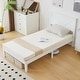 preview thumbnail 10 of 45, Twin Size Solid Wood Platform Bed Frame With Headboard White