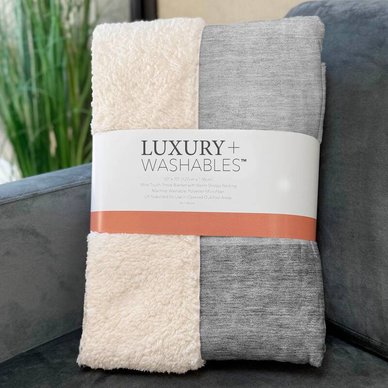 Premium Machine Washable Floral Sherpa Throw Blanket