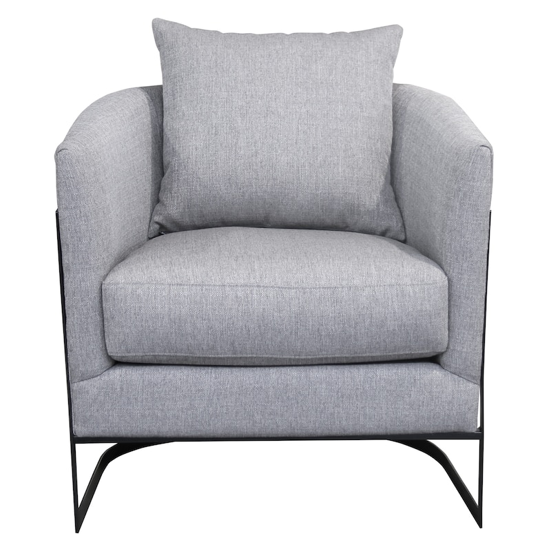 Armen Living Grey or Beige Swan Living Room Accent Chair