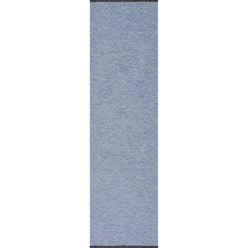 Alameda Solid Color Chevron Machine Washable Indoor Area Rug