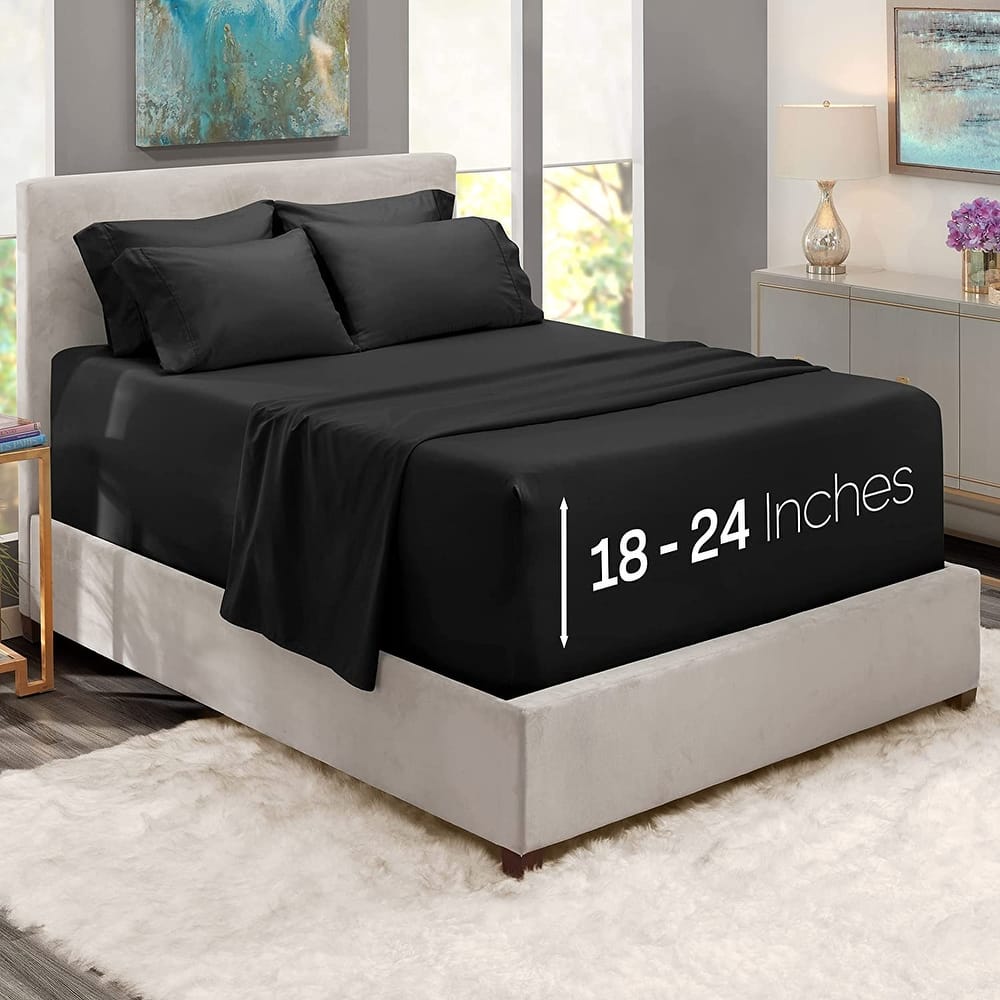 Empyrean Bedding 18"-24" Extra Deep Pocket Sheets Set - Ultra Soft Luxury Bed Sheet Set