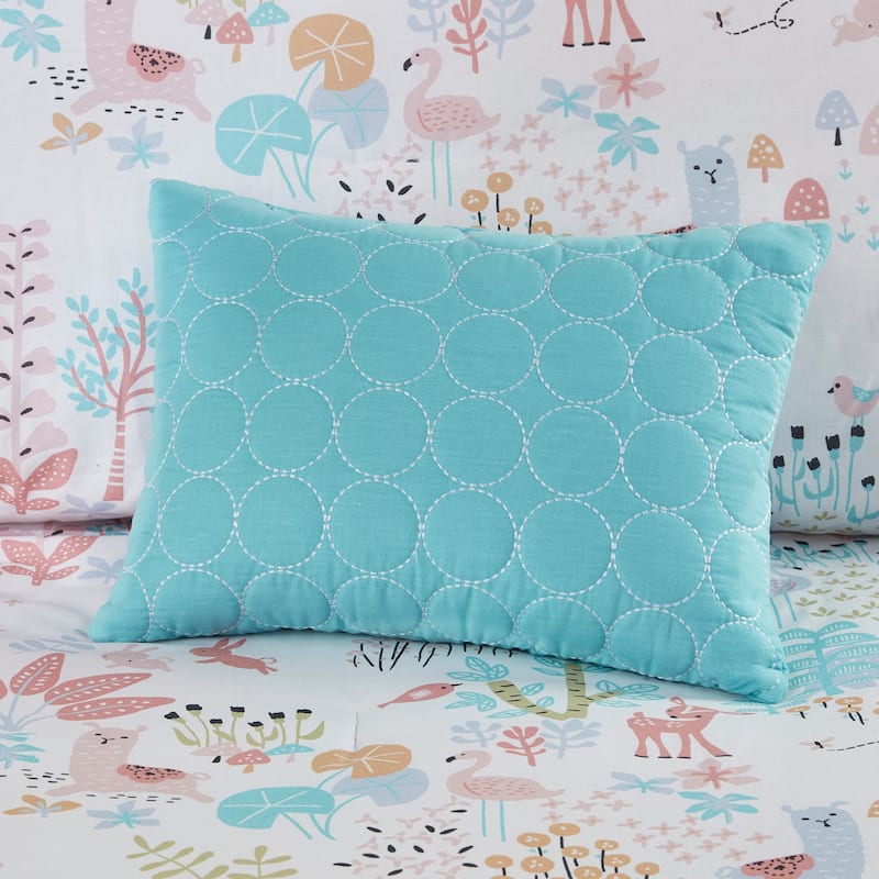Intelligent Design Kids Kinsley Blush Woodland Animals Cotton Reversible Comforter Set