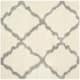 SAFAVIEH Dallas Shag Giusy Trellis 1.5-inch Thick Rug - 6' x 6' Square - Ivory/Grey