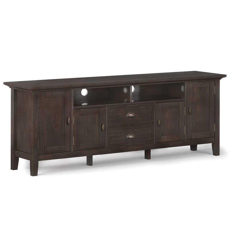 WYNDENHALL Mansfield SOLID WOOD 72 inch Wide Transitional TV Media Stand For TVs up to 80 inches - 72'' W x 16.5'' D x 26'' H