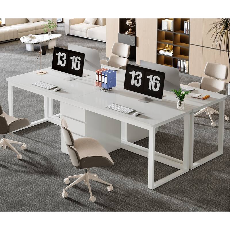 78.7 Inch Extra Long 2 Person Computer Desk with 3 Drawers