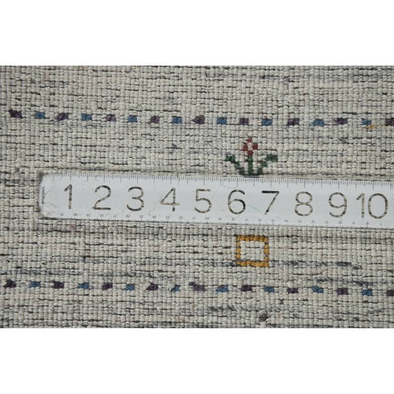 Gabbeh Indian Rug Handmade Wool Tribal Beige Carpet - 4'0" x 5'9"