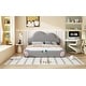 preview thumbnail 15 of 27, Queen Cloud Headboard Upholstered Bed with Rounded Footboard and Storage Pocket, Grey