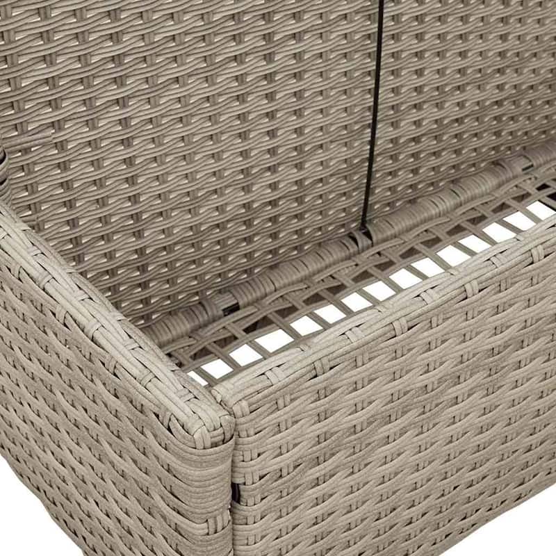 vidaXL Poolside Float Storage Beige/Black/Grey PE Rattan - 39.4 x 43.3 x 22.4