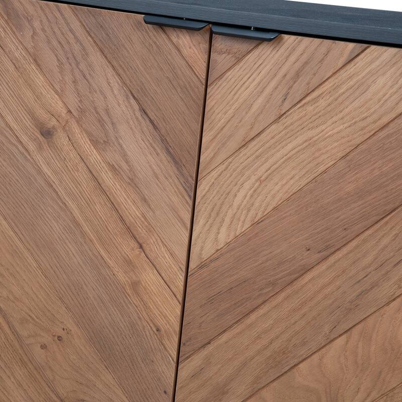 Senin Modern Herringbone Sideboard with Metal Frame Legs by HULALA HOME