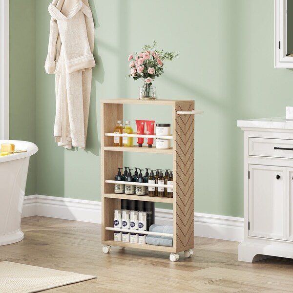 4 Tier Storage Rack Trolley Cart, Home store Decor, Furniture